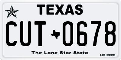 TX license plate CUT0678