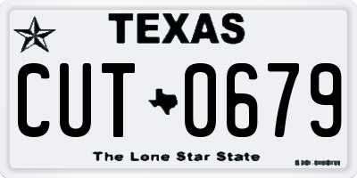 TX license plate CUT0679