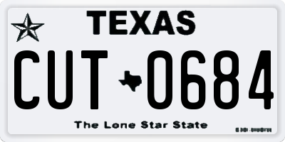 TX license plate CUT0684