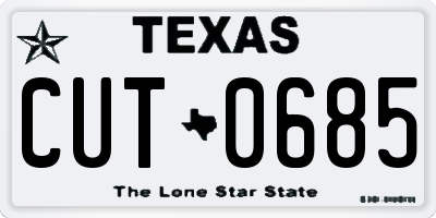 TX license plate CUT0685