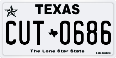 TX license plate CUT0686