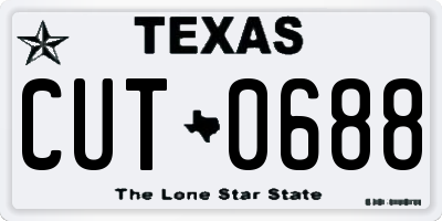 TX license plate CUT0688
