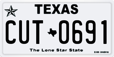 TX license plate CUT0691