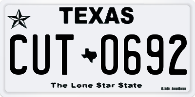 TX license plate CUT0692