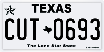 TX license plate CUT0693