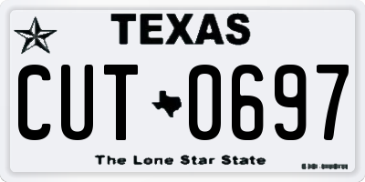 TX license plate CUT0697