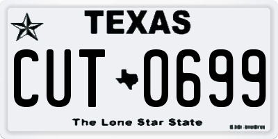TX license plate CUT0699