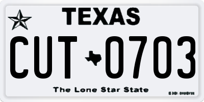TX license plate CUT0703