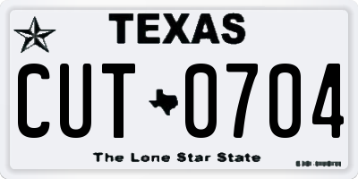 TX license plate CUT0704