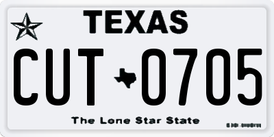 TX license plate CUT0705