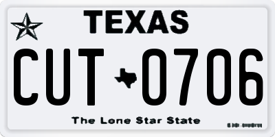 TX license plate CUT0706