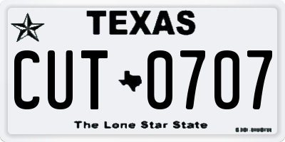 TX license plate CUT0707