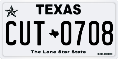 TX license plate CUT0708