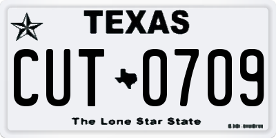TX license plate CUT0709