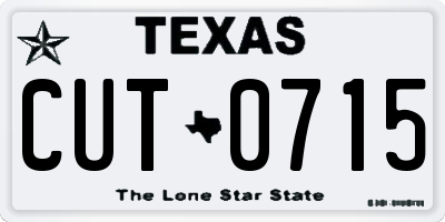 TX license plate CUT0715