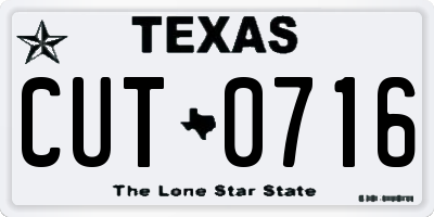 TX license plate CUT0716