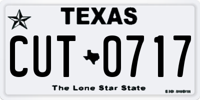 TX license plate CUT0717