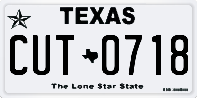TX license plate CUT0718
