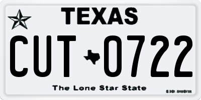 TX license plate CUT0722