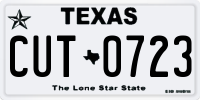 TX license plate CUT0723