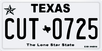 TX license plate CUT0725
