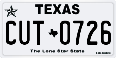 TX license plate CUT0726