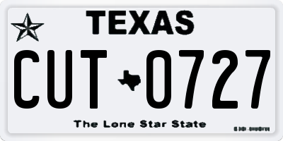 TX license plate CUT0727