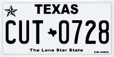 TX license plate CUT0728