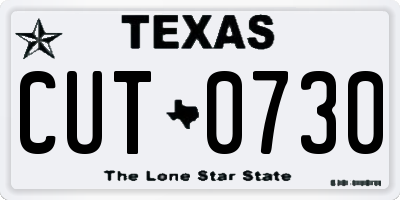 TX license plate CUT0730