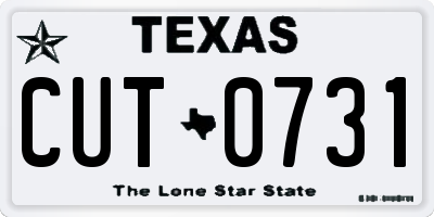 TX license plate CUT0731