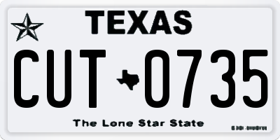 TX license plate CUT0735