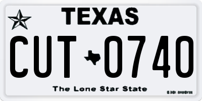 TX license plate CUT0740
