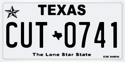 TX license plate CUT0741