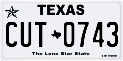 TX license plate CUT0743