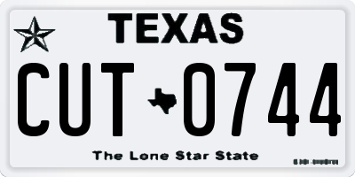 TX license plate CUT0744