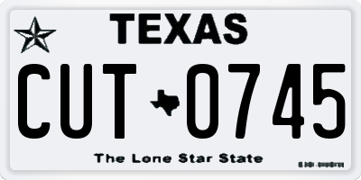 TX license plate CUT0745