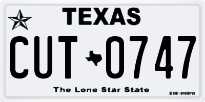 TX license plate CUT0747