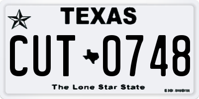 TX license plate CUT0748
