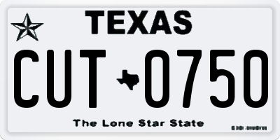 TX license plate CUT0750