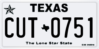 TX license plate CUT0751