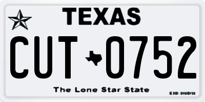 TX license plate CUT0752