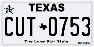 TX license plate CUT0753
