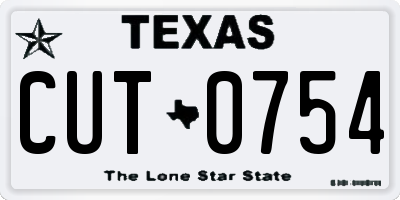 TX license plate CUT0754