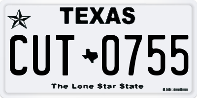 TX license plate CUT0755