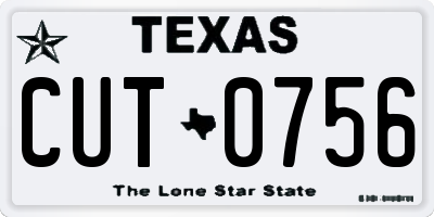 TX license plate CUT0756