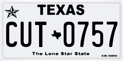 TX license plate CUT0757