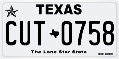 TX license plate CUT0758
