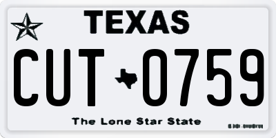 TX license plate CUT0759