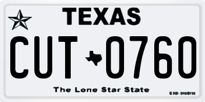 TX license plate CUT0760