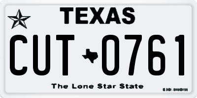 TX license plate CUT0761